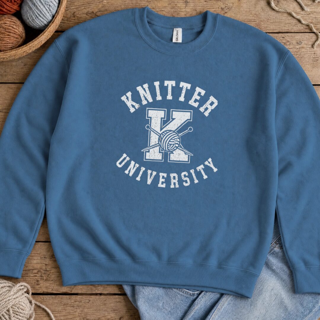 Knitter University Sweatshirt Indigo Blue t-shirt