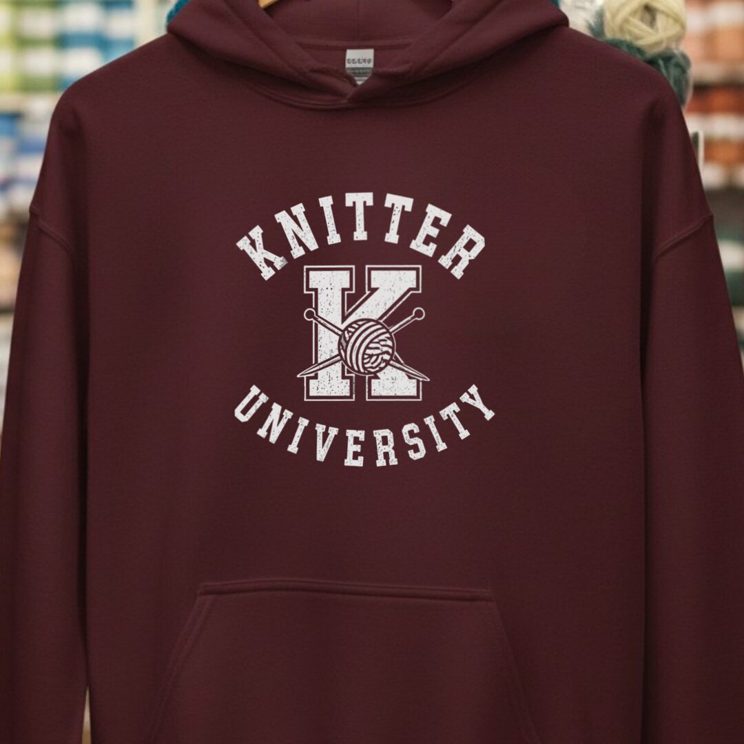 Knitter University Maroon Hoodie.jpg