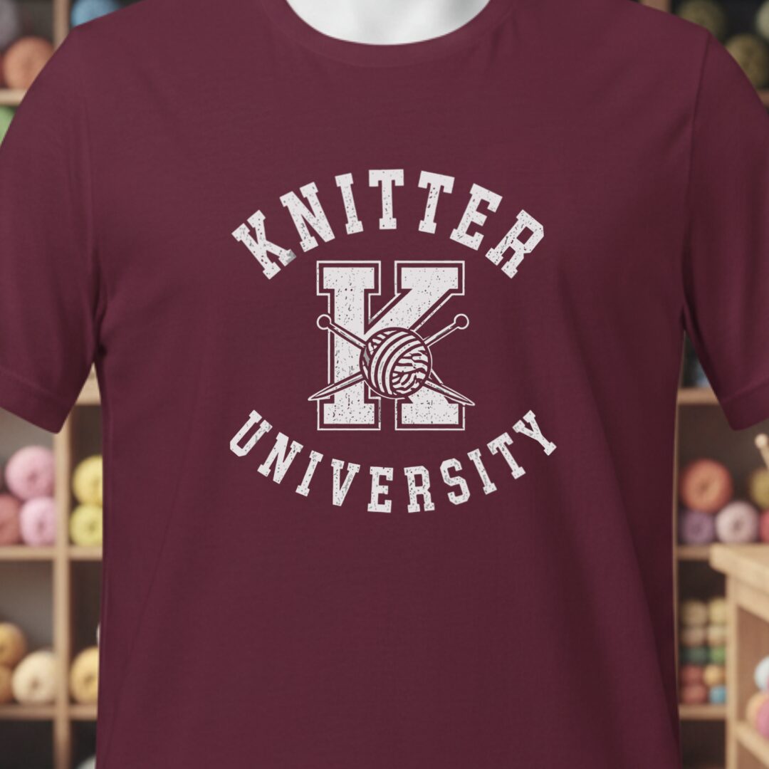 Knitter University T-Shirt Maroon t-shirt