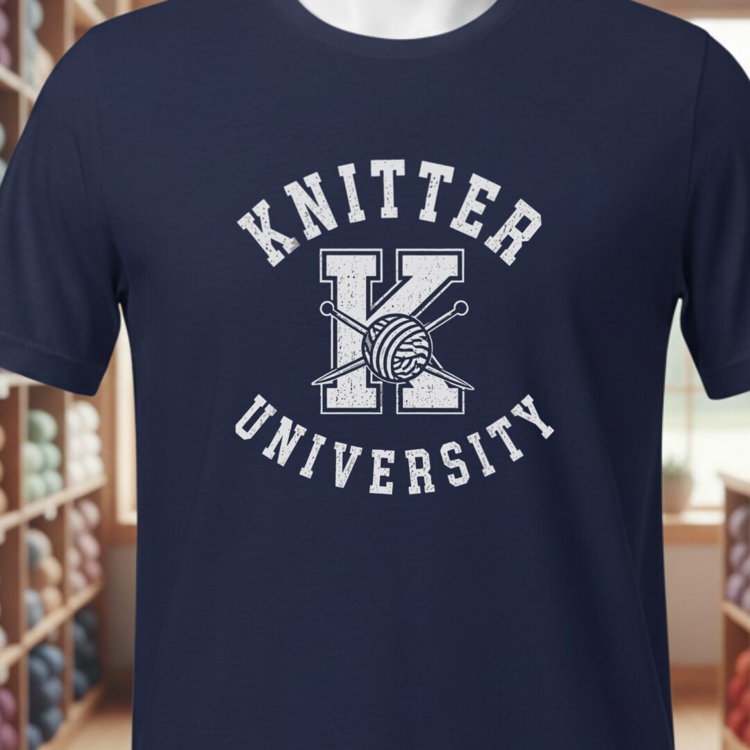 Knitter University T-Shirt Navy t-shirt