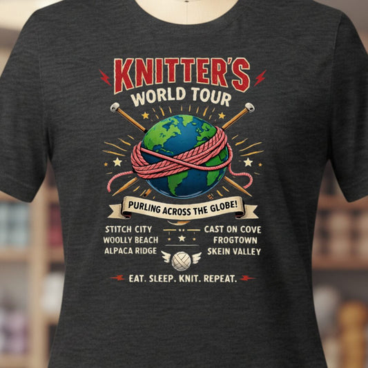 Knitters World Tour T-Shirt Dark Grey t-shirt
