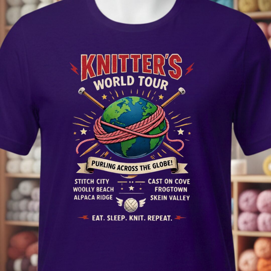 Knitters World Tour T-Shirt Purple t-shirt