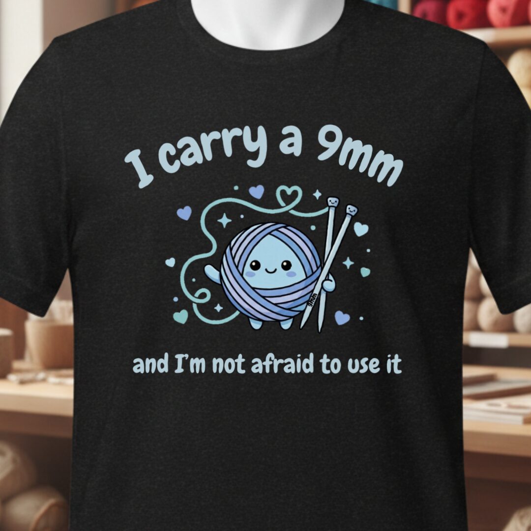 Knitting 9mm T-Shirt Black t-shirt
