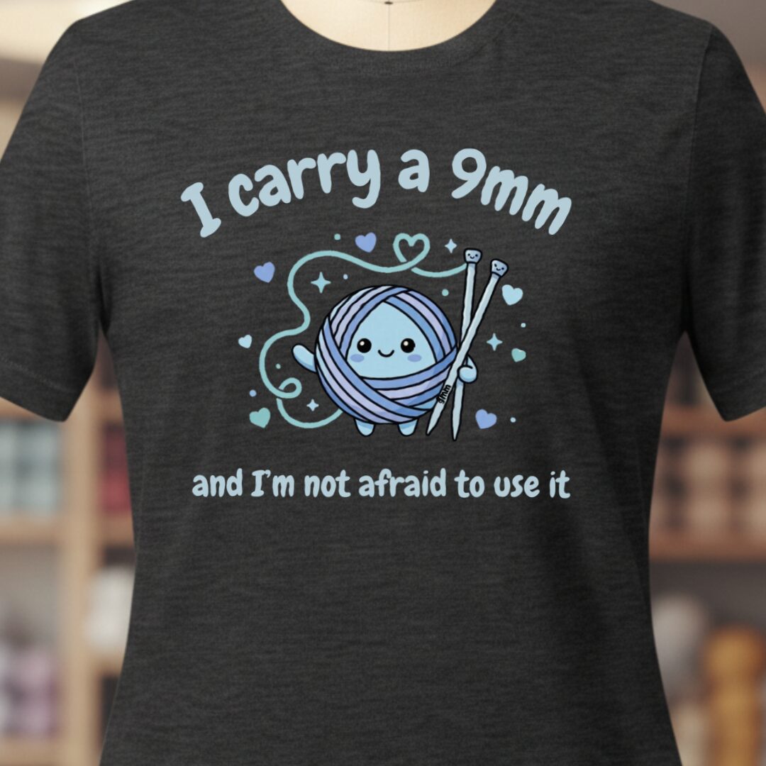 Knitting 9mm T-Shirt Dark Grey t-shirt