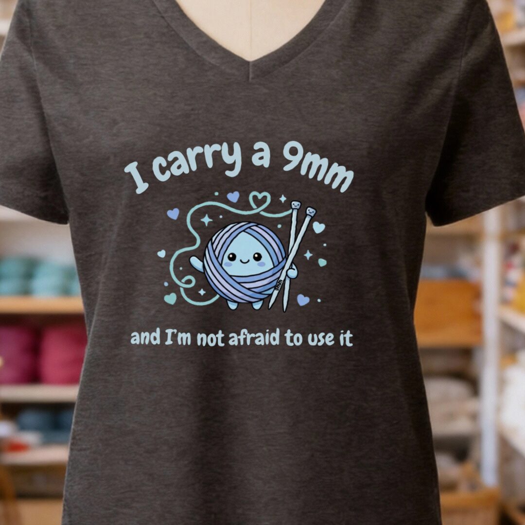 Knitting 9mm V-Neck T-Shirt Dark Grey t-shirt