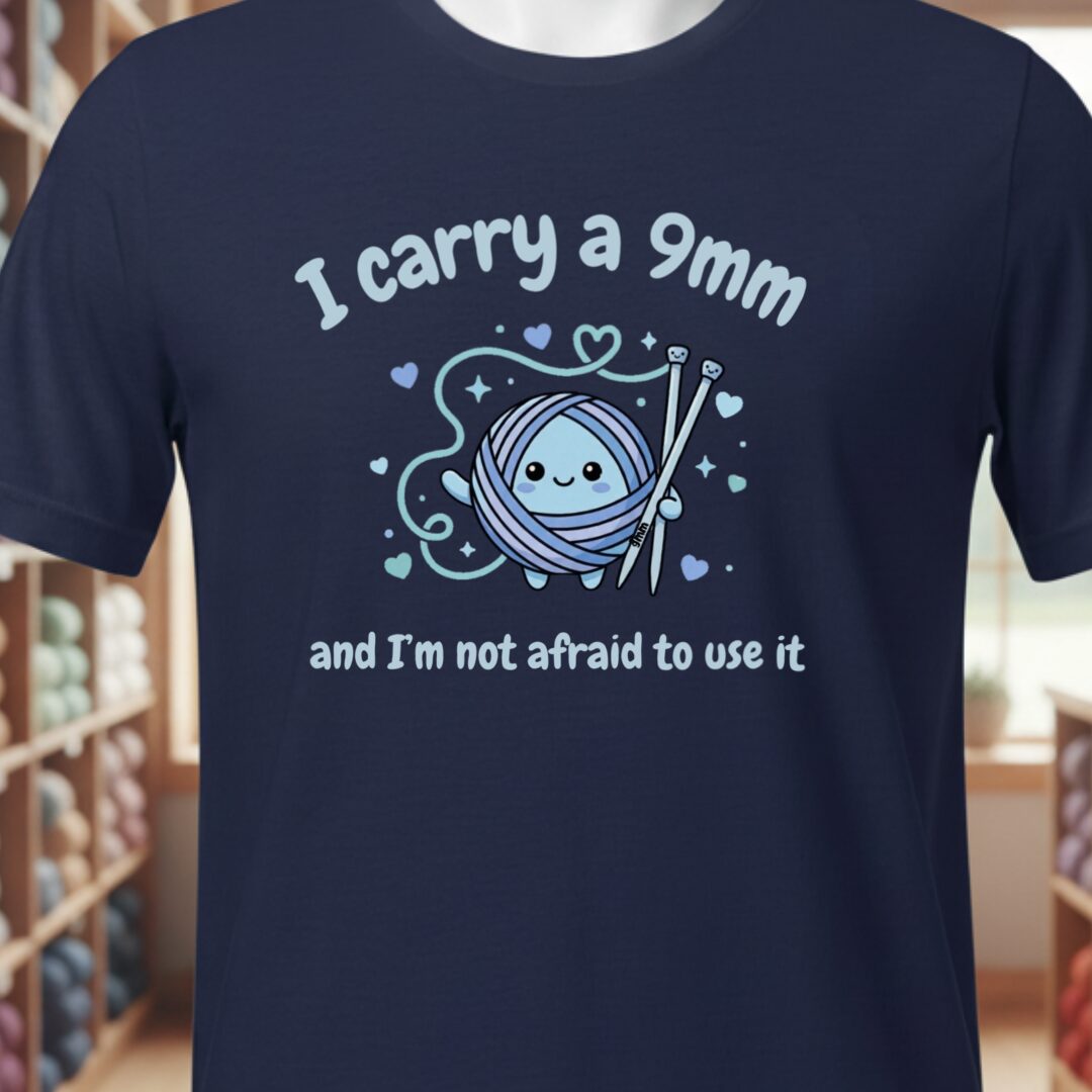Knitting 9mm T-Shirt Navy t-shirt