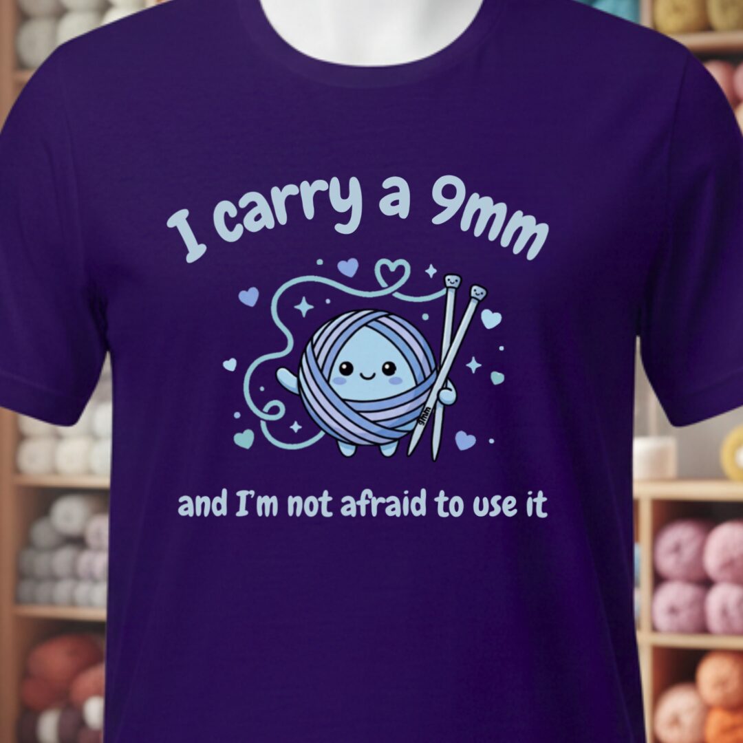 Knitting 9mm T-Shirt Purple t-shirt