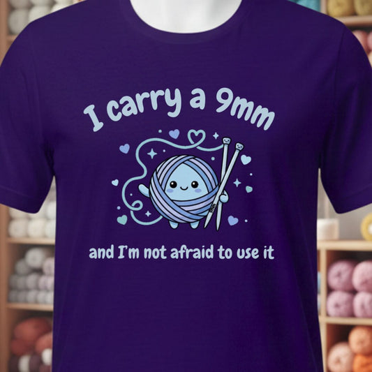 Knitting 9mm T-Shirt Purple t-shirt