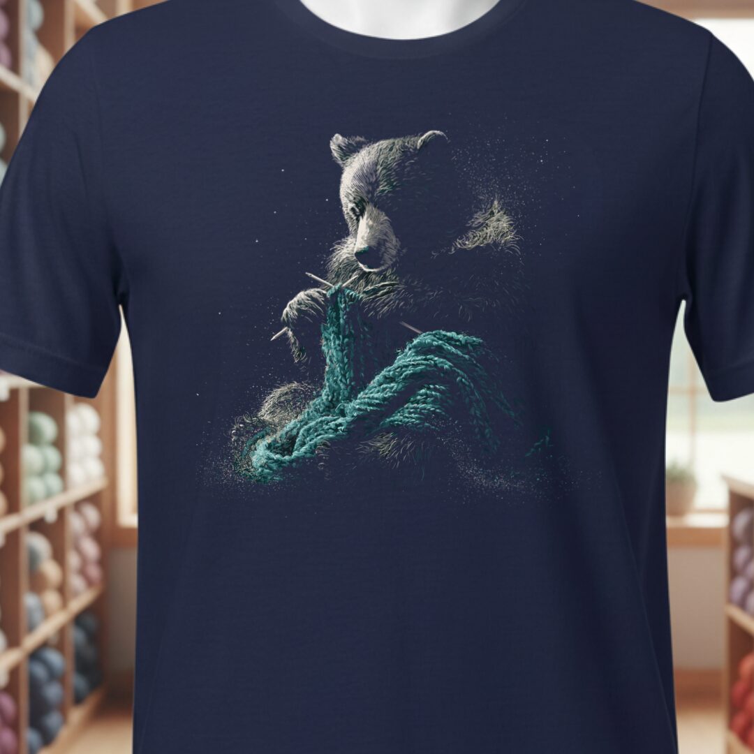 Knitting Bear Navy T-Shirt.jpg
