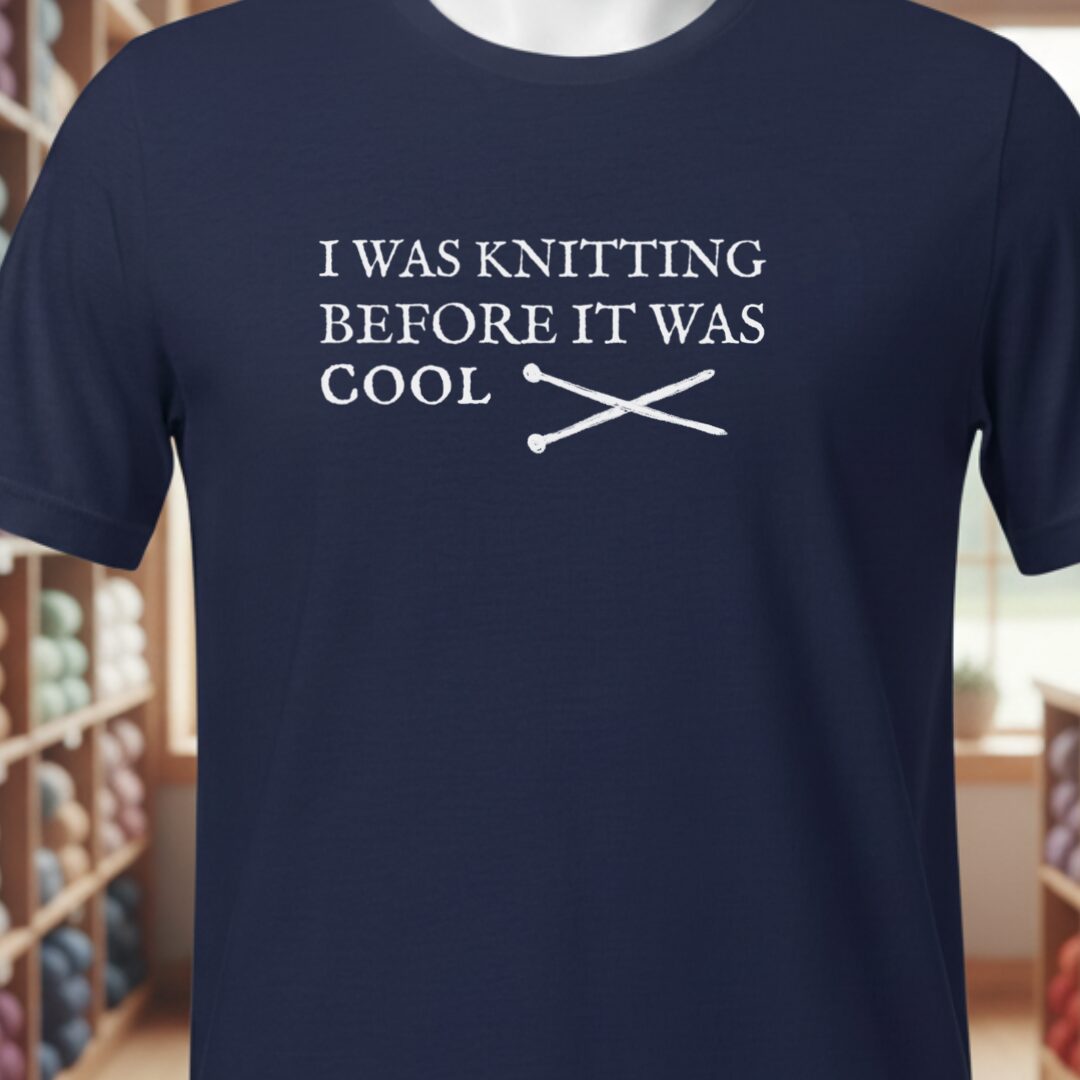 Knitting Before It Was Cool T-Shirt Navy t-shirt