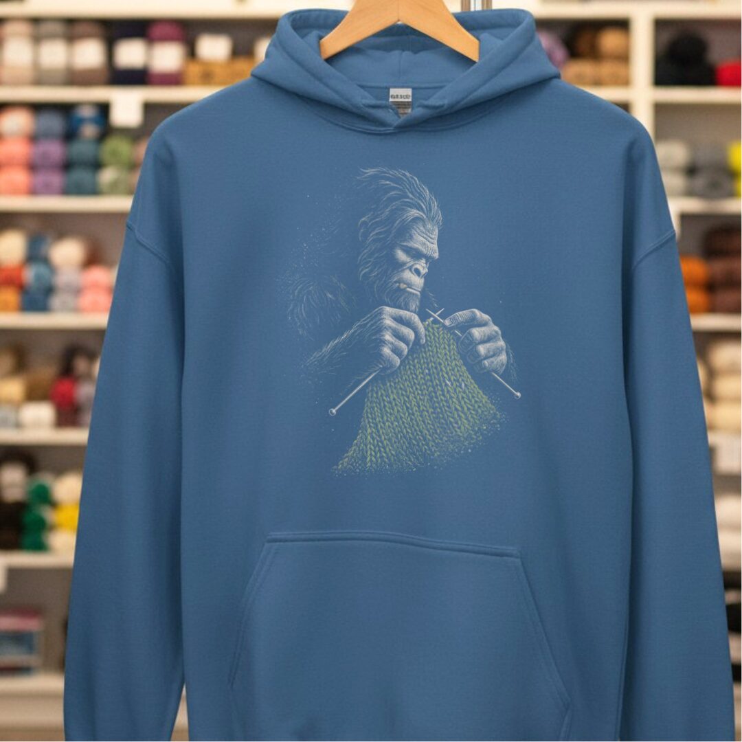 Knitting Bigfoot Indigo Blue Hoodie.jpg