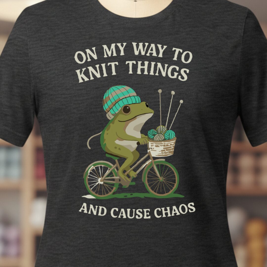 Knitting & Chaos T-Shirt Dark Grey t-shirt