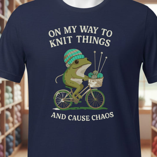 Knitting & Chaos T-Shirt Navy t-shirt