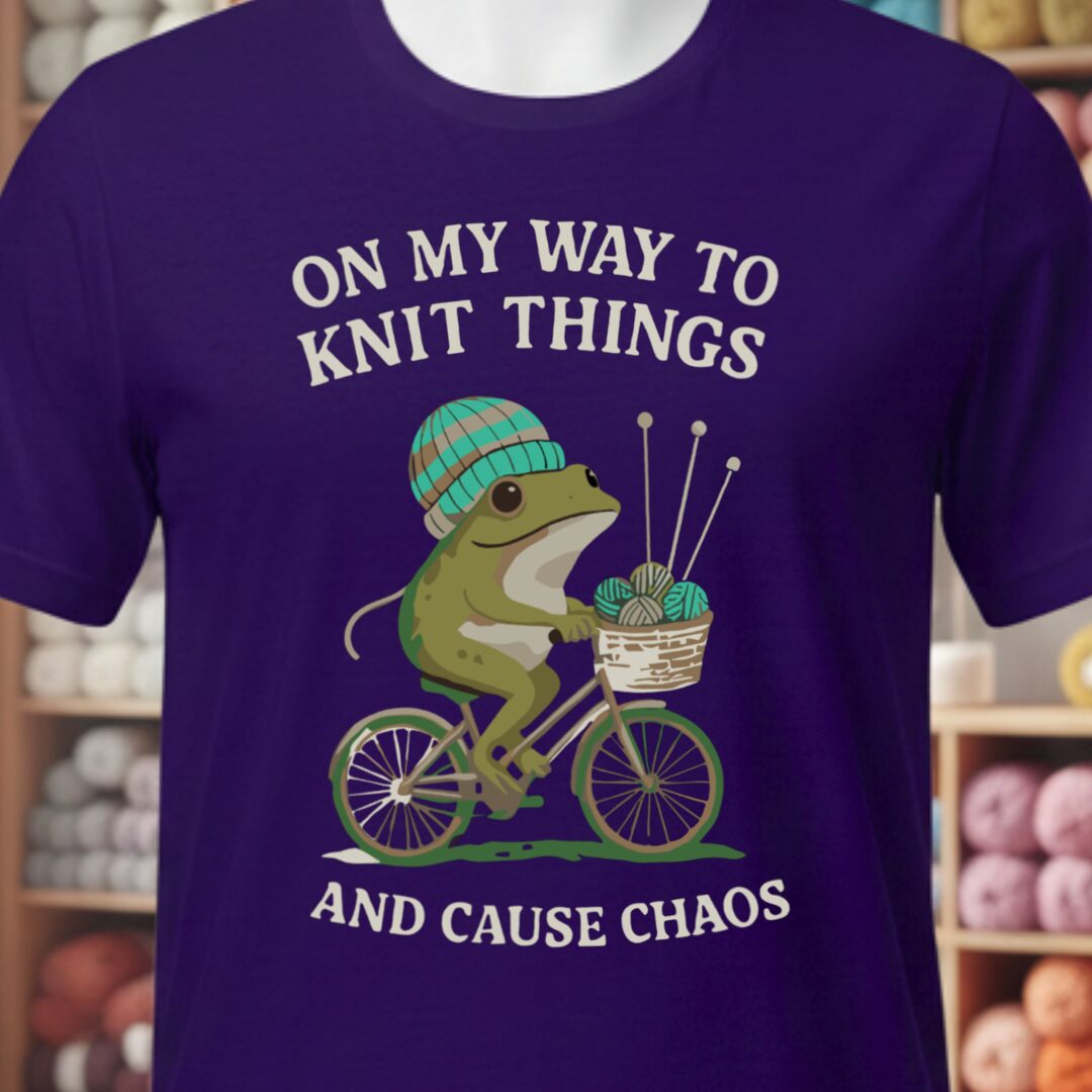 Knitting & Chaos T-Shirt Purple t-shirt