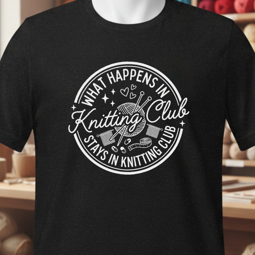 Knitting Club T-Shirt Black t-shirt