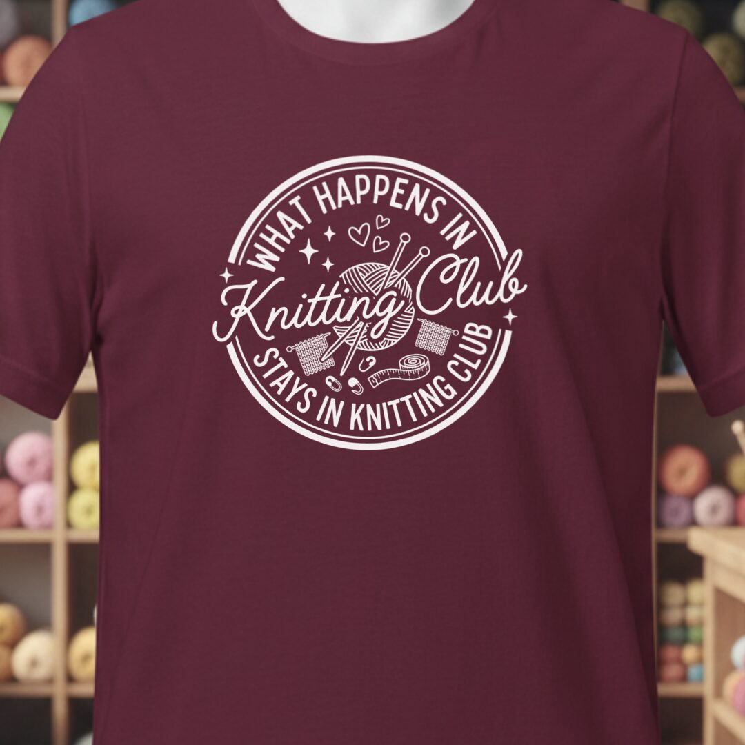 Knitting Club T-Shirt Maroon t-shirt