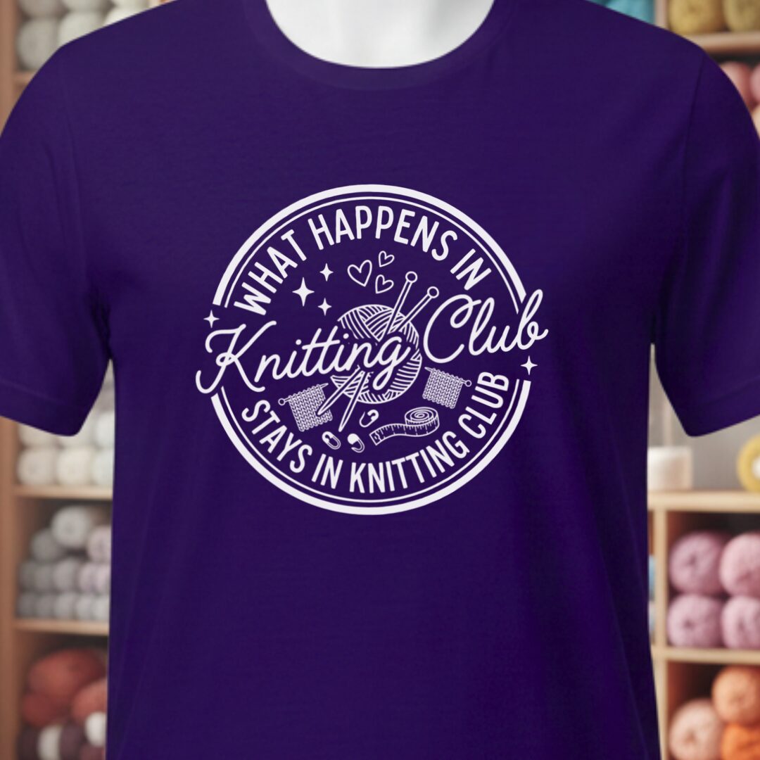 Knitting Club T-Shirt Purple t-shirt