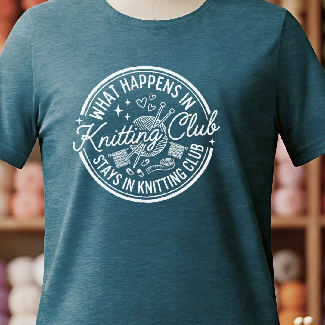 Knitting Club T-Shirt Teal Blue t-shirt