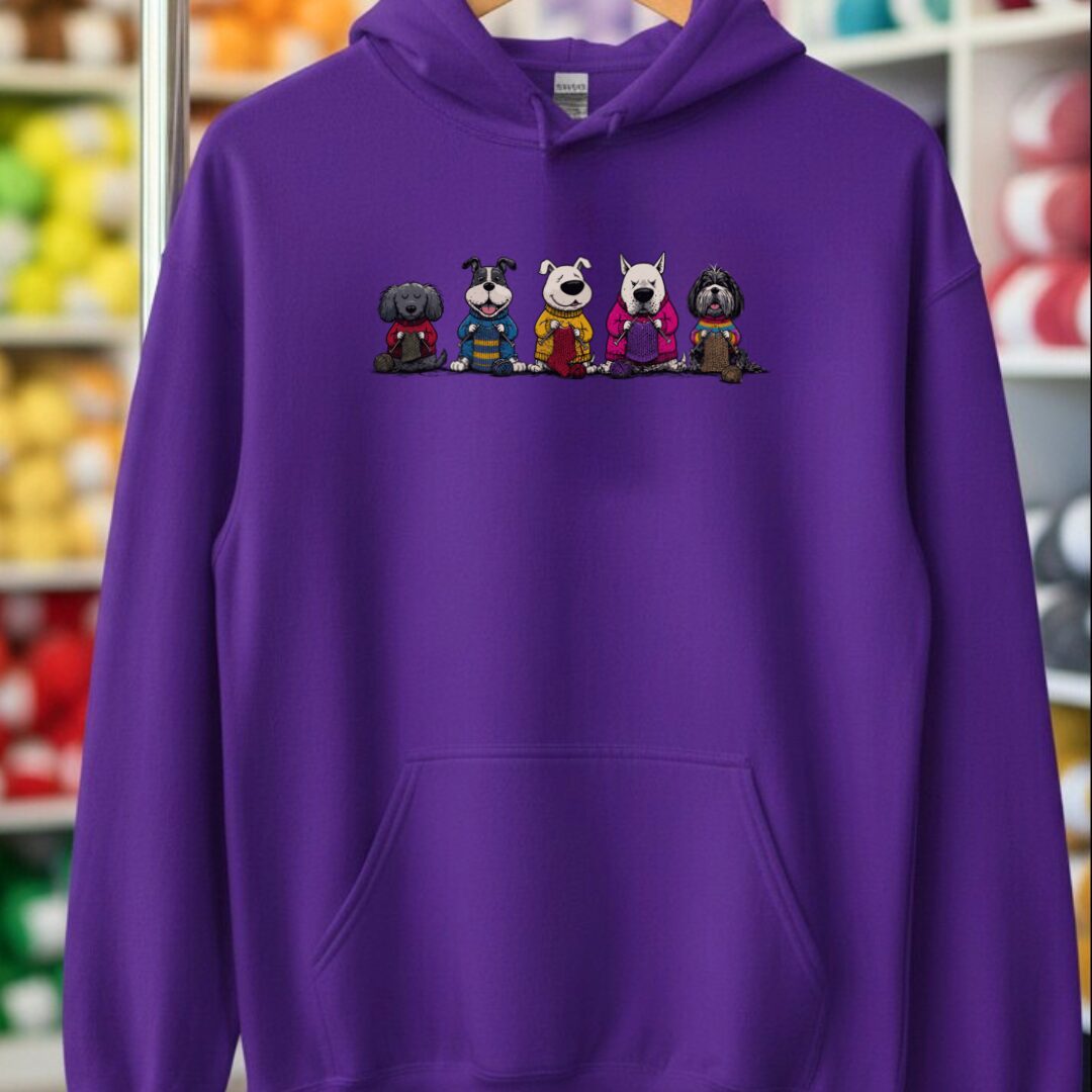 Knitting Dogs Purple Hoodie.jpg