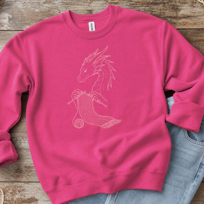 Knitting Dragon Sweatshirt Bright Pink t-shirt