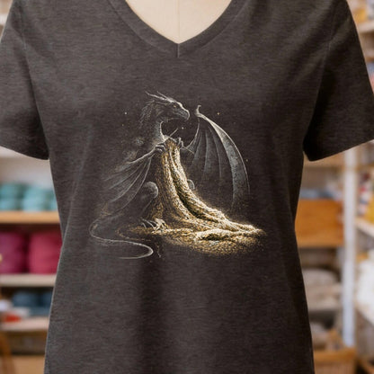 Knitting Dragon Dark Grey V Neck.jpg