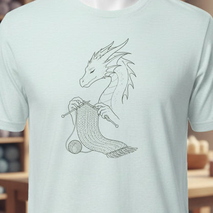 Knitting Dragon T-Shirt Ice Blue t-shirt