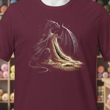 Knitting Dragon Maroon T-Shirt.jpg