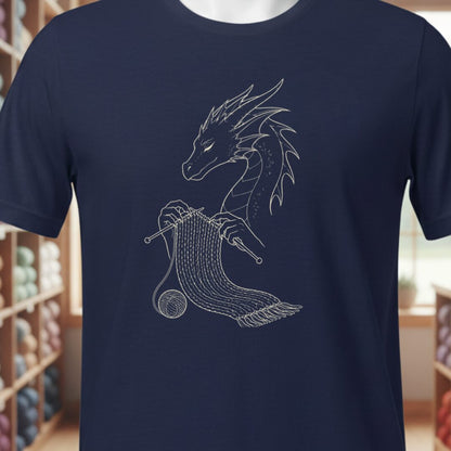 Knitting Dragon T-Shirt Navy t-shirt