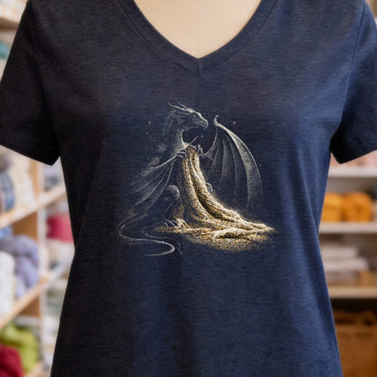 Knitting Dragon Navy V Neck.jpg