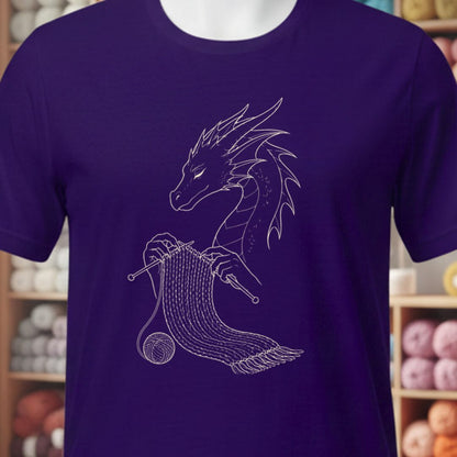 Knitting Dragon T-Shirt Purple t-shirt