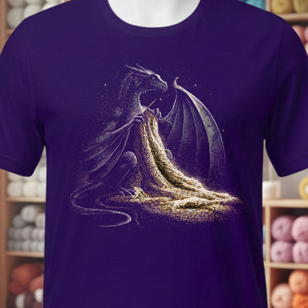 Knitting Dragon Purple T-Shirt.jpg
