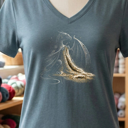 Knitting Dragon Slate V Neck.jpg
