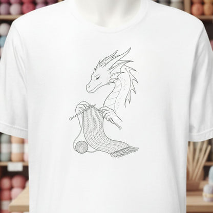 Knitting Dragon T-Shirt White t-shirt