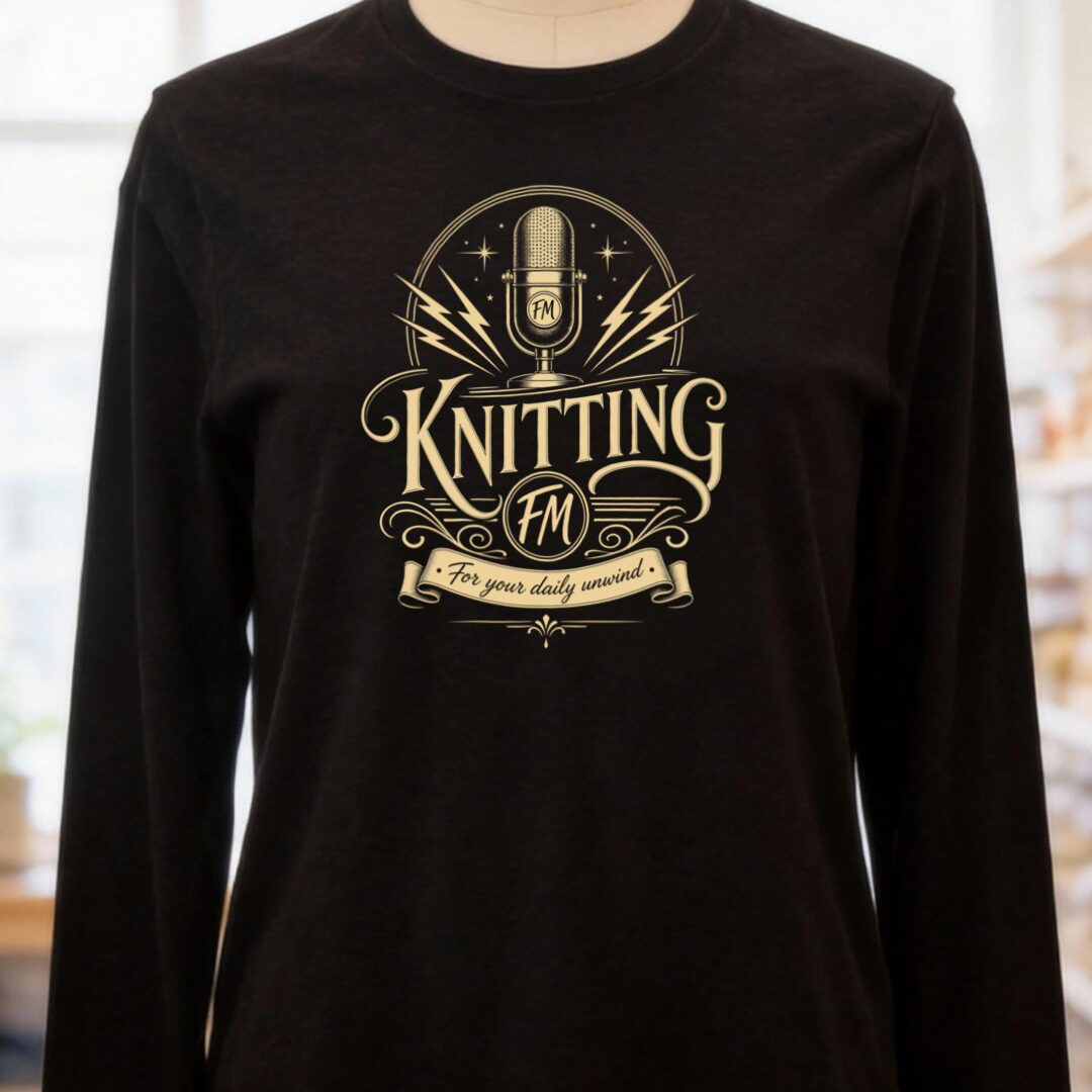 Knitting FM Long Sleeve Tee Black t-shirt