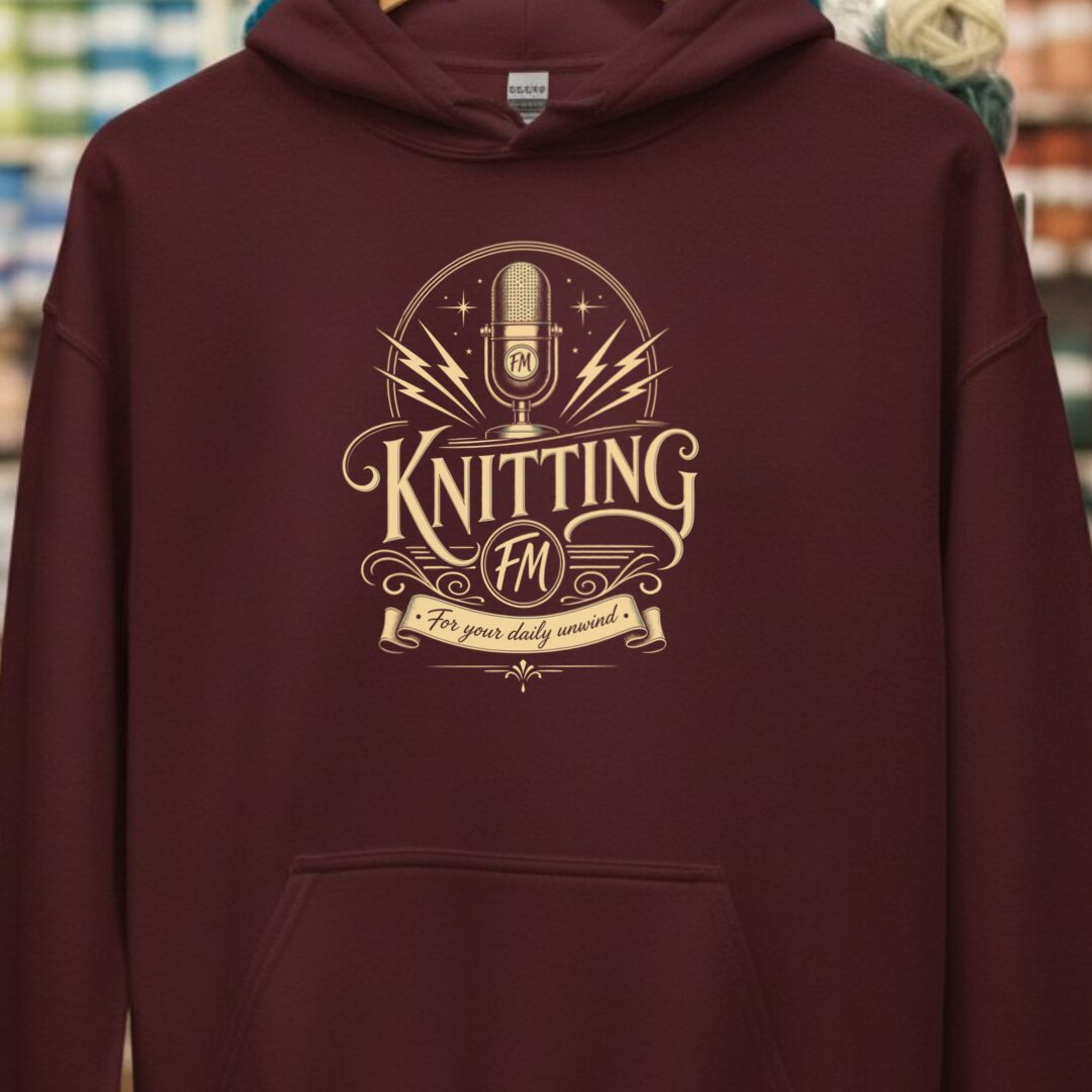 Knitting FM Hoodie Maroon t-shirt