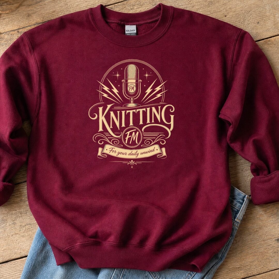 Knitting FM Sweatshirt Maroon t-shirt