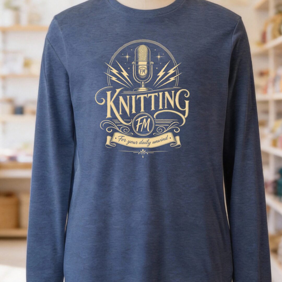 Knitting FM Long Sleeve Tee Navy t-shirt