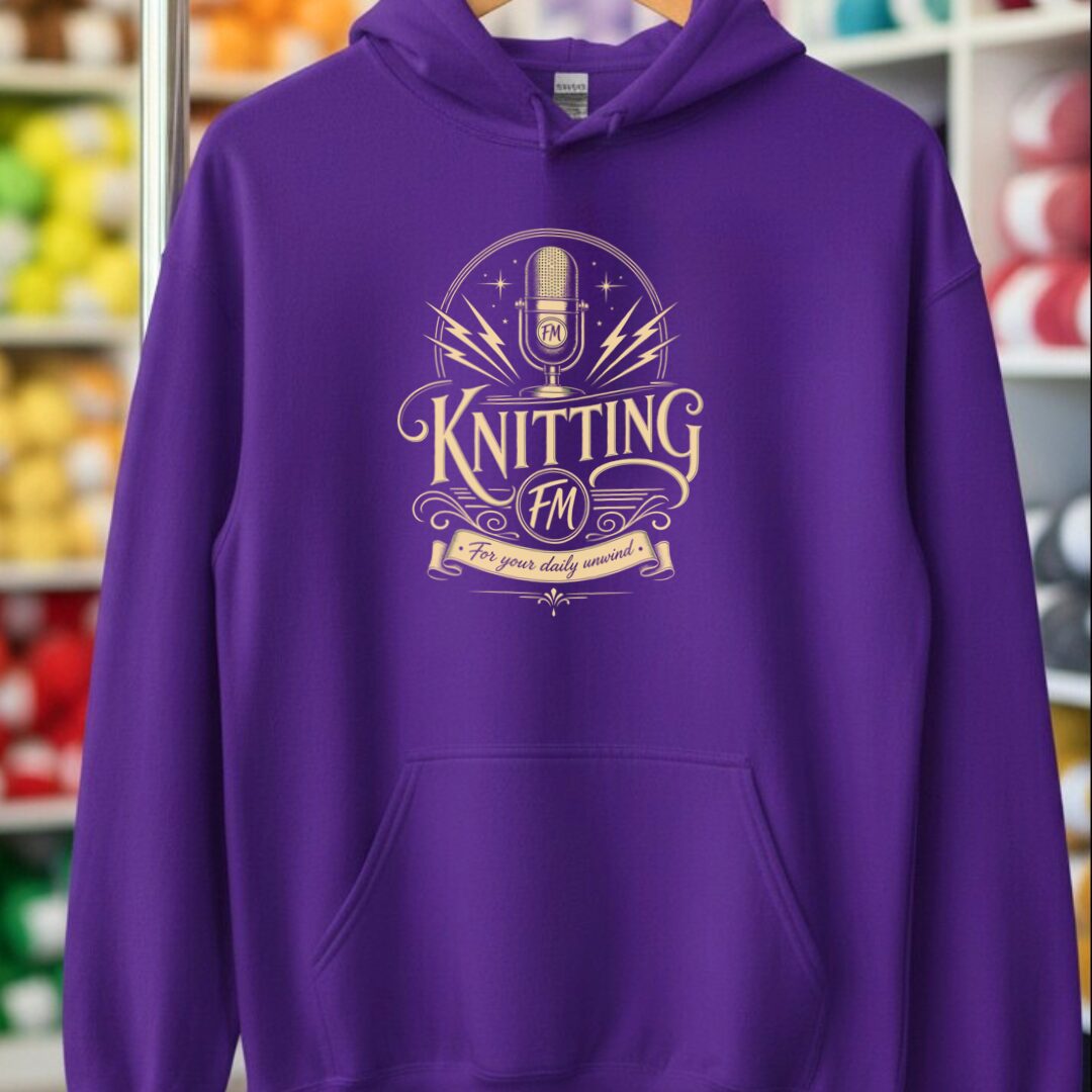 Knitting FM Hoodie Purple t-shirt