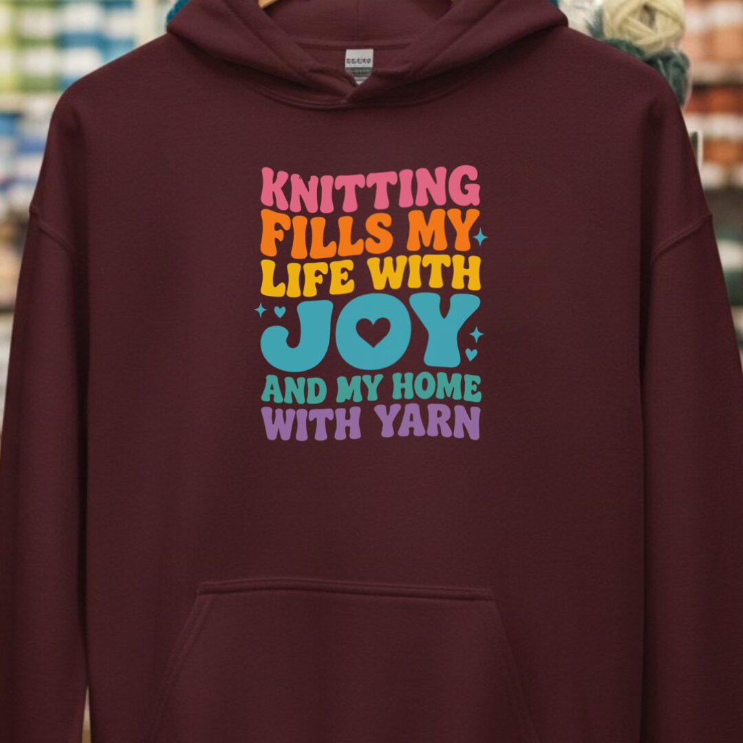 Knitting Fills My Life Retro Maroon Hoodie.jpg