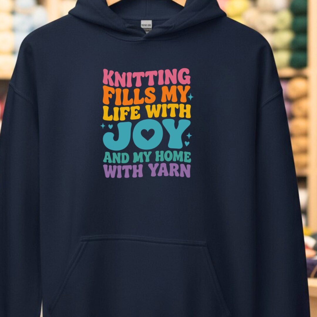 Knitting Fills My Life Retro Navy Hoodie.jpg