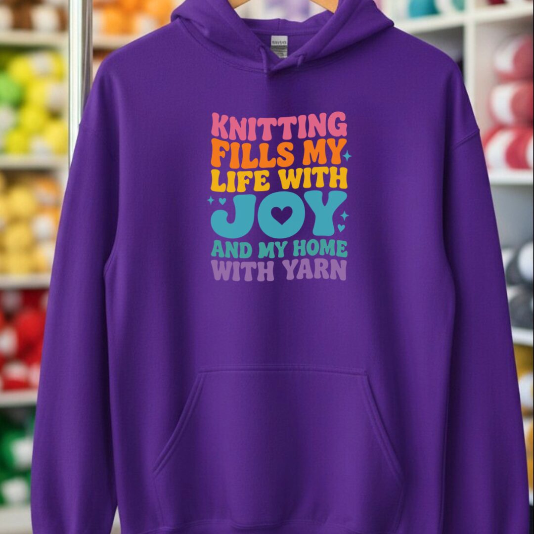 Knitting Fills My Life Retro Purple Hoodie.jpg