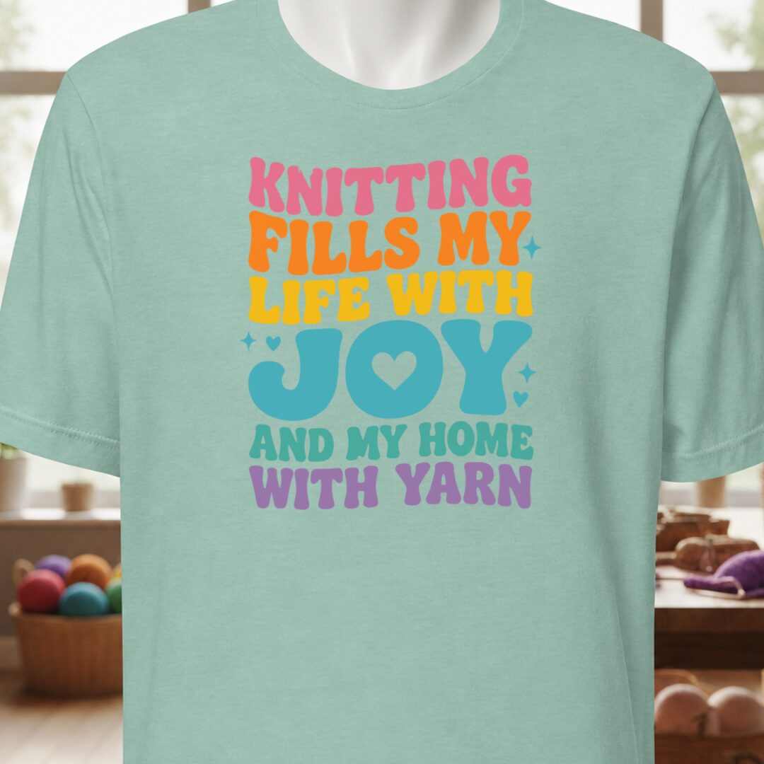 Knitting Fills My Life Retro T-Shirt Sea Breeze t-shirt