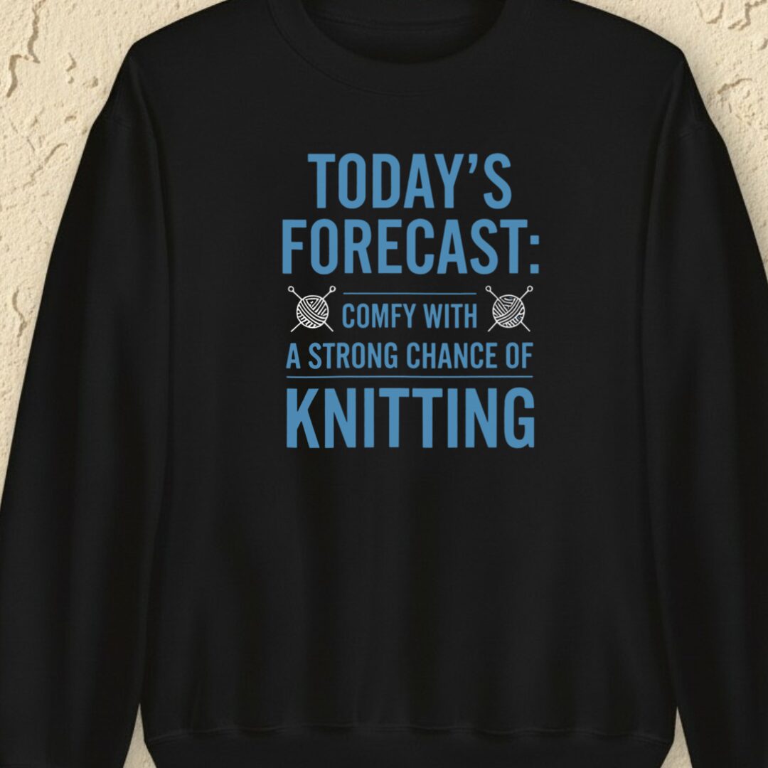 Knitting Forecast Black Sweatshirt.jpg
