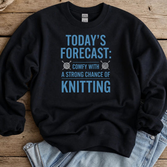 Knitting Forecast Sweatshirt Black t-shirt
