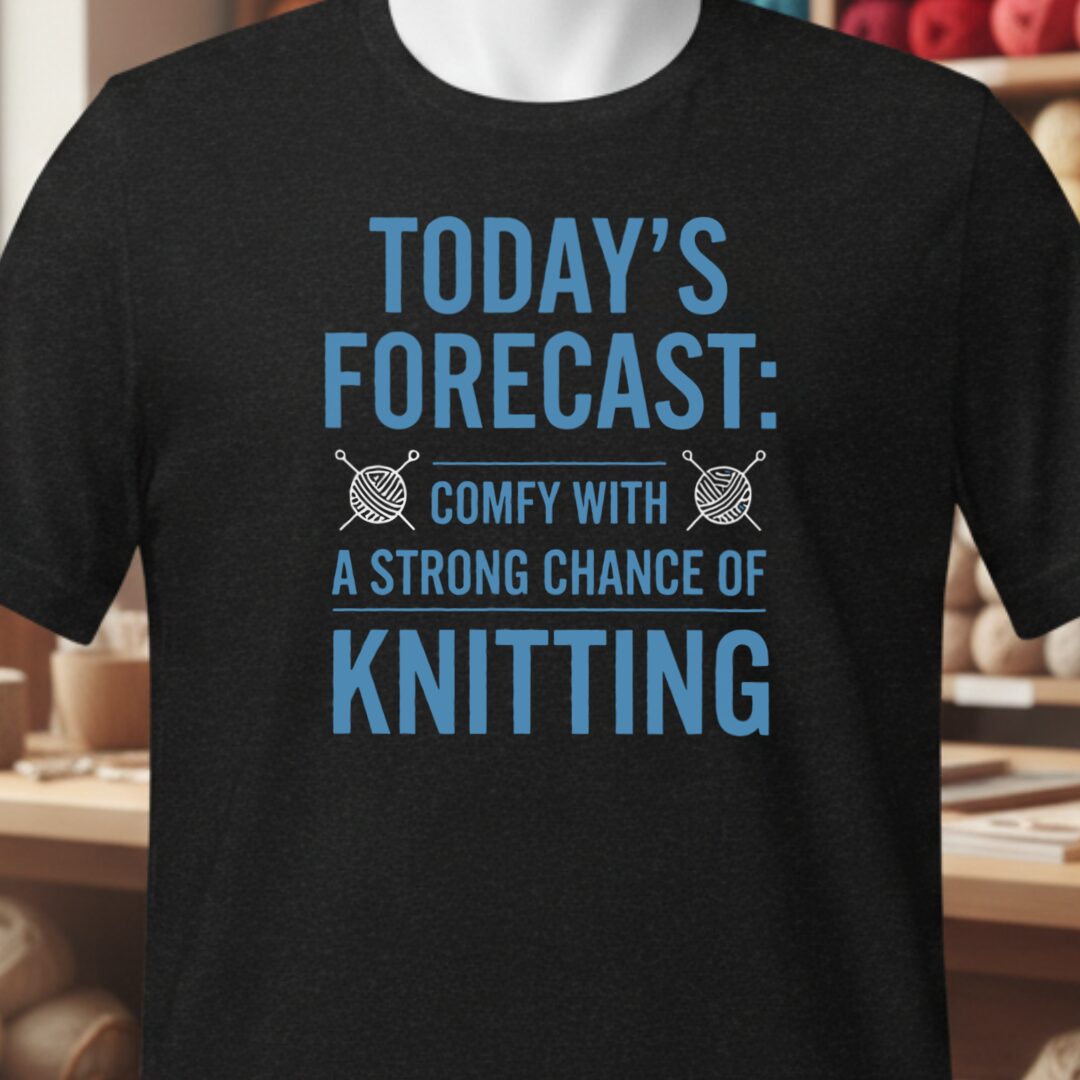 Knitting Forecast T-Shirt Black t-shirt