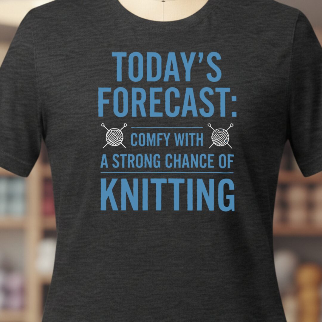 Knitting Forecast T-Shirt Dark Grey t-shirt