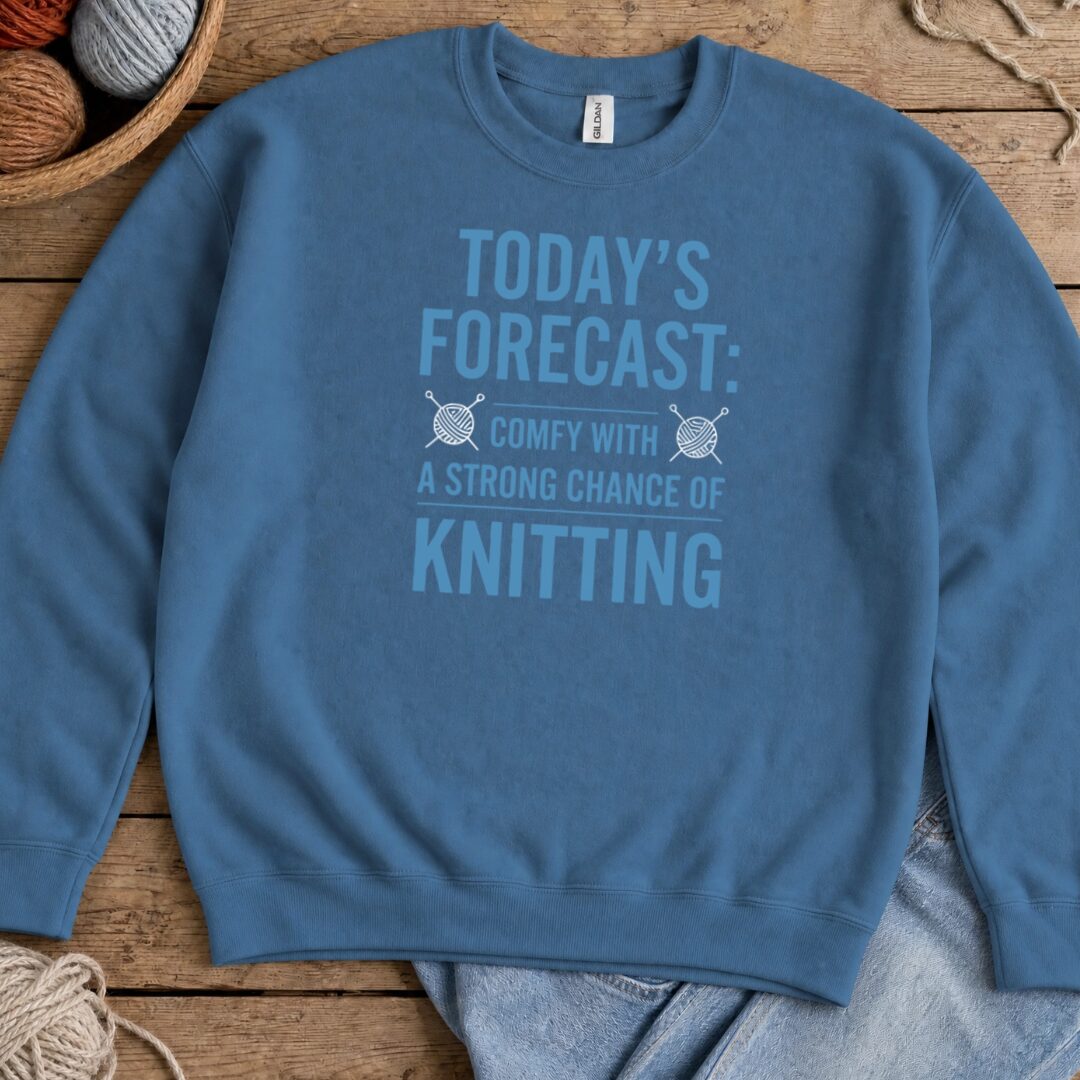 Knitting Forecast Sweatshirt Indigo Blue t-shirt
