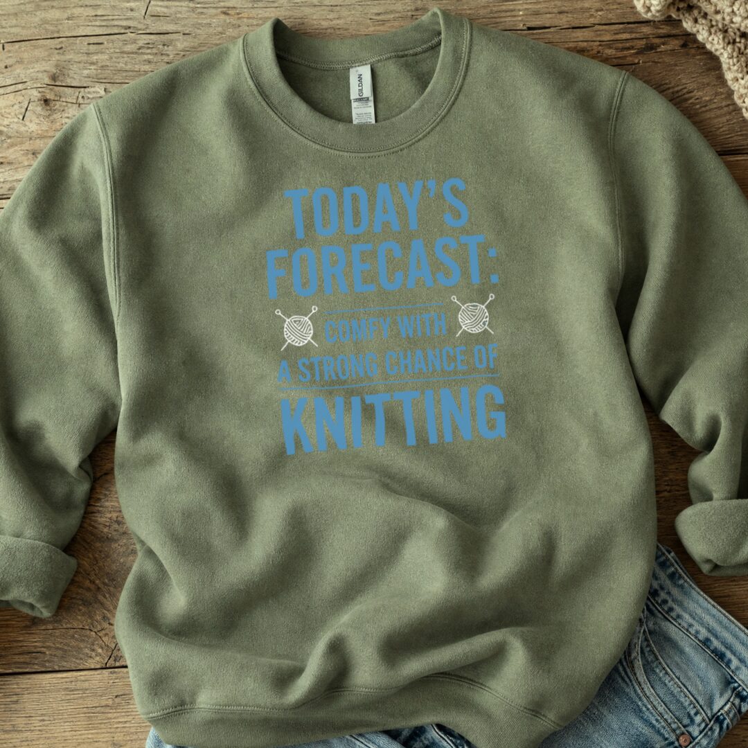 Knitting Forecast Sweatshirt Military Green t-shirt