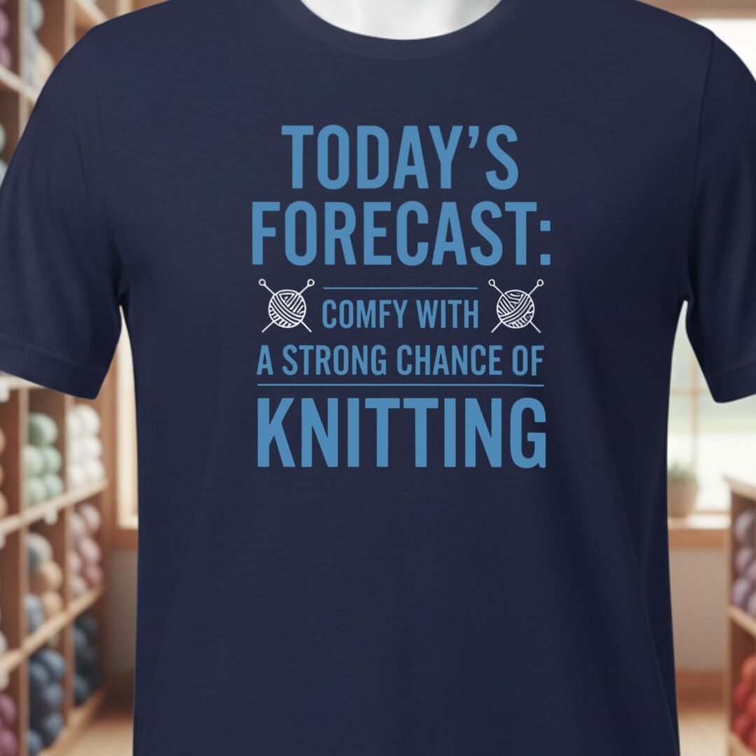 Knitting Forecast T-Shirt Navy t-shirt