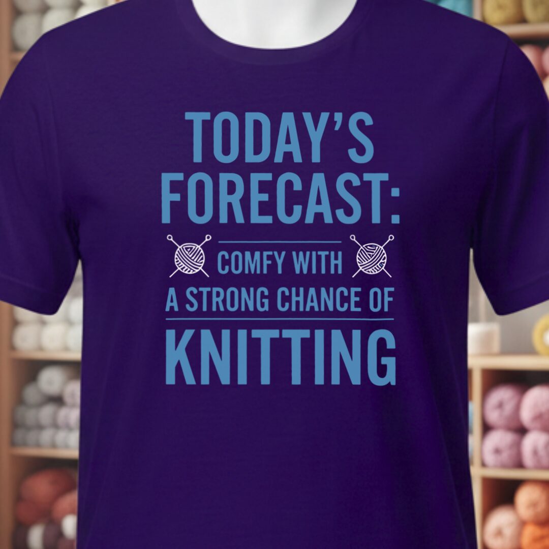 Knitting Forecast T-Shirt Purple t-shirt